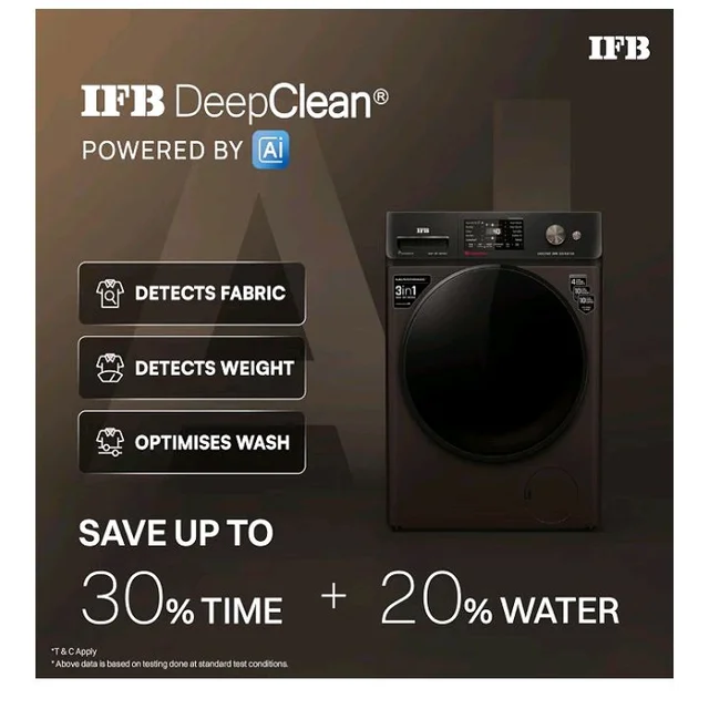 IFB 9/6/3 kg Fully Automatic Washer Dryer Refresher with Steam Refresh, AI Powered, 100% Dry Clothes, 9 Swirl Wash Mimic Handwashing, WiFi & Eco Inverter Motor (WDR Executive ZMN CMS, Mocha)
100+ bought in past month
24%
off