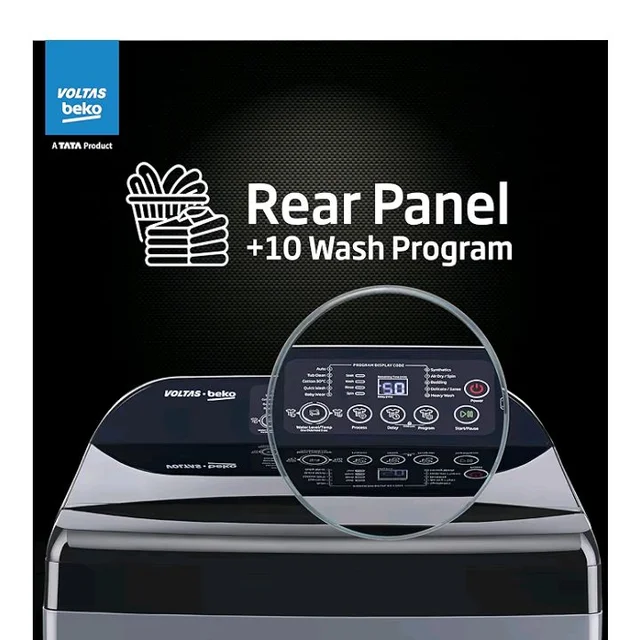 Visit the Voltas Beko Store
4.1
4.1 out of 5 stars
(130)
Voltas Beko, A Tata Product 10 Kg 5 Star Fully-Automatic Top Loading Washing Machine (WTL1006UEA/OBS1060, Grey, Double Waterfall Technology)