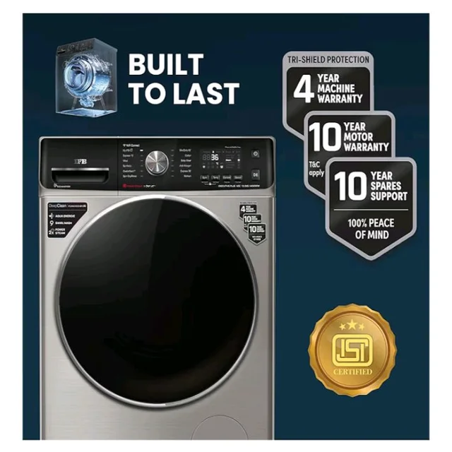 IFB 10Kg 5 Star with Deep Clean Oxyjet Technology, AI Powered, Fully Automatic Front Load Washing Machine (EXECUTIVE PLUS VSC 1014, Steam Refresh Program, Wi-Fi, Eco Inverter, SUS VCM, silver)