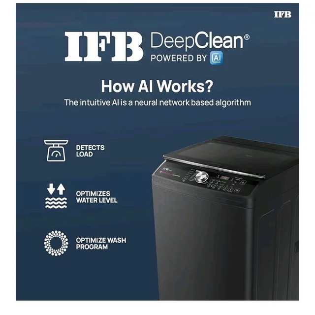 IFB 9 Kg 5 Star AI Powered Deepclean® Technology Fully Automatic Top Load Washing Machine with Inbuilt Heater(TL900NB2SID, Eco Inverter, Power Steam®, Activmix, 4 Year Machine Warranty, Noir Black)