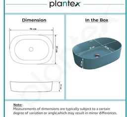 Plantex Ceramic Wash Basin for Bathroom/Oval Counter Top Basin/Tabletop Wash Basin for Home/Office (Harmony Blue - 22 x 14 x 6 Inch)