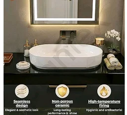 Plantex Platinum Ceramic Wash Basin/Basin for Bathroom/Tabletop Wash Basin/Bathroom Basin with 10 Years Glaze Warranty by Plantex (White, 28 x 14 x 6 Inch)