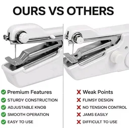 Mini Hand Sewing Machine, Portable Stapler Style Silai Machine | Handheld Stitching Machine for Quick Clothes Repair and Home Tailoring | Lightweight Mini Sewing Machine, White