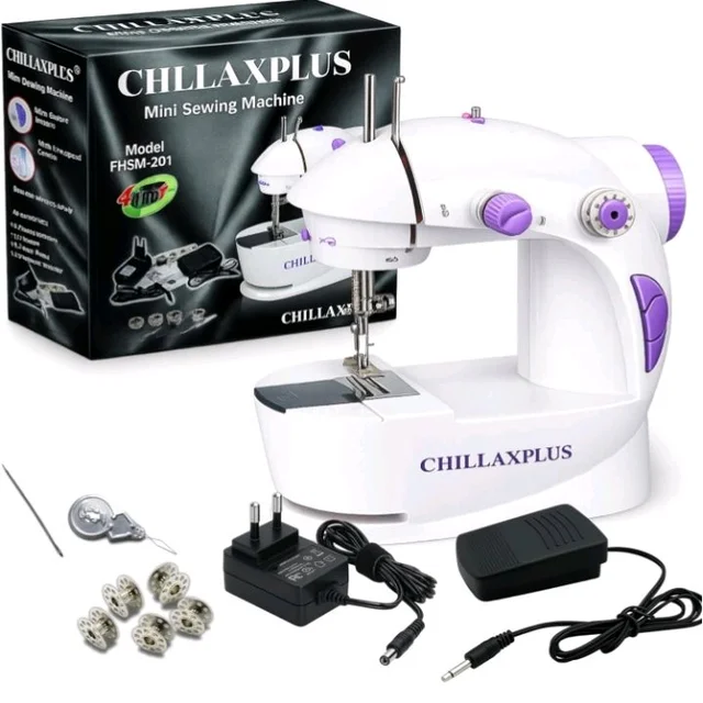 CHILLAXPLUS Stitching Machine for Home Tailoring - Portable Tailor Machine for Home with Foot Pedal - Mini Silai Machine - Easy to Use, Ideal for DIY & Repairs, White