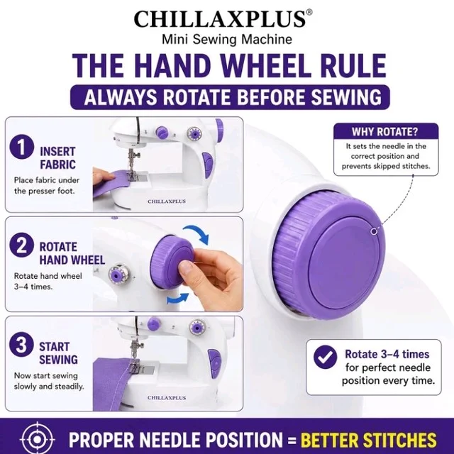 CHILLAXPLUS Stitching Machine for Home Tailoring - Portable Tailor Machine for Home with Foot Pedal - Mini Silai Machine - Easy to Use, Ideal for DIY & Repairs, White