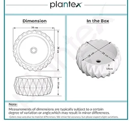 Plantex Ceramic Tabletop Round Washbasin for Bathroom/Countertop Bathroom Sink/Bathroom Wash Basin with 10 Years Glaze Warranty by Plantex (White - 15 x 15 x 6 Inch)