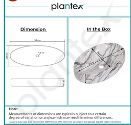 Plantex Basin for Bathroom/Table top Ceramic Wash Basin/Counter Top Basin for Home/Office - (CRETA, 23 x 15 x 5.54 Inch)