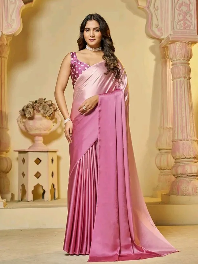 Garden Vareli Nara Chiffon Abstract Printed Saree with Unstitched Blouse Piece