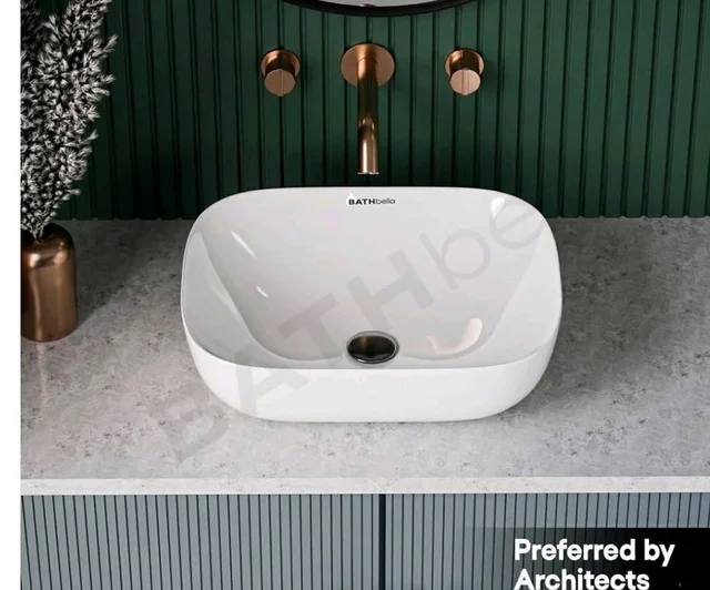 Designer Ceramic Wash Basin For Bathroom | Over Counter Bathroom Basin | Counter Top Bathroom Sink | Wash Basin For Restaurant, Hotel (18 x13 x 5 Inch) (13x18 White)