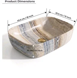 BATHBELLA
4.5
4.5 out of 5 stars
(51)
Designer Ceramic Wash Basin For Bathroom | Over Counter Bathroom Basin | Counter Top Bathroom Sink | Wash Basin For Restaurant, Hotel (18 x13 x 5 Inch) (Brown Grey)
