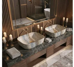 BATHBELLA
4.5
4.5 out of 5 stars
(51)
Designer Ceramic Wash Basin For Bathroom | Over Counter Bathroom Basin | Counter Top Bathroom Sink | Wash Basin For Restaurant, Hotel (18 x13 x 5 Inch) (Brown Grey)