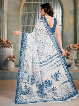 Garden Vareli Summer Roganza Viscose Brasso Floral Print Saree