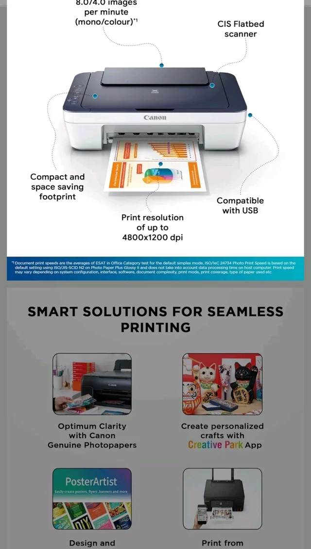 Canon PIXMA MG2577s All in One Non Wifi Inkjet Colour Printer with Scanner for Home, upto 100 Black and 100 Colour prints