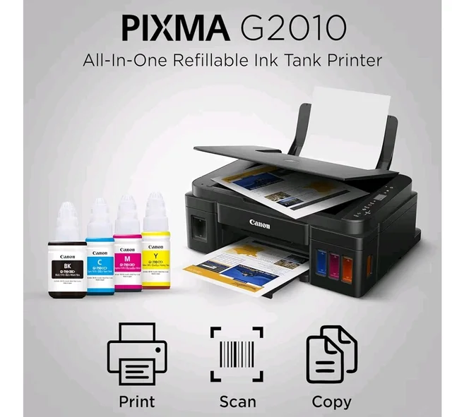 Canon PIXMA MegaTank G2010 All-in-One Ink Tank Colour Printer (Black)