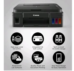 Canon PIXMA MegaTank G2010 All-in-One Ink Tank Colour Printer (Black)