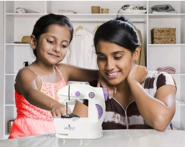 Akiara Mini Sewing Machine Electric | Portable Sewing Machine for Home
Stitching machine for home tailoring with extension table, foot pedal, LED light & sewing kit. Includes 1 Year Warranty.