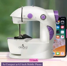 Akiara Mini Sewing Machine Electric | Portable Sewing Machine for Home
Stitching machine for home tailoring with extension table, foot pedal, LED light & sewing kit. Includes 1 Year Warranty.