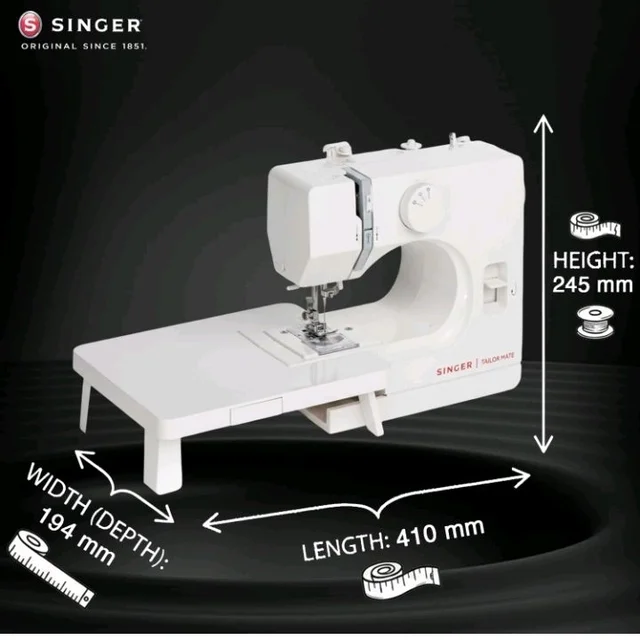 SINGER Tailor Mate Straight Stitch Sewing Machine with Free Arm | LED Light, Foot Pedal & Extension Table | 3 Stitch Length Options | 1-Year Warranty | Gifts for Woman