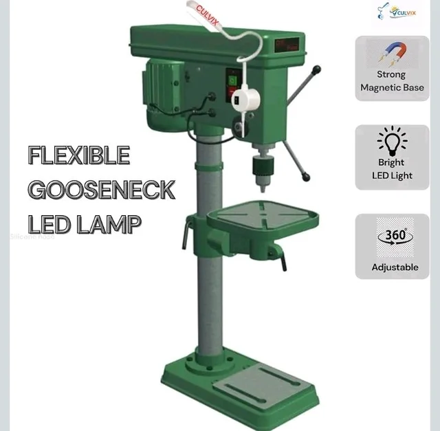10WMild Steel Silicone Cover Sewing Machine Light with 30 LEDs – Flexible Gooseneck, Magnetic Base, 360° Adjustable, Toggle Switch -Ideal for Reading, Workbench, Lathe, Drill Press