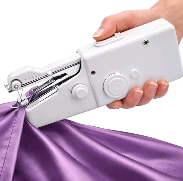 Mini Hand Sewing Machine, Portable Stapler Style Silai Machine | Handheld Stitching Machine for Quick Clothes Repair and Home Tailoring | Lightweight Mini Sewing Machine, White