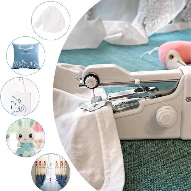 Mini Hand Sewing Machine, Portable Stapler Style Silai Machine | Handheld Stitching Machine for Quick Clothes Repair and Home Tailoring | Lightweight Mini Sewing Machine, White