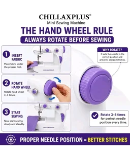 CHILLAXPLUS mini sewing machine, stitching machine for home, portable sewing machine, electric sewing machine with table set,White