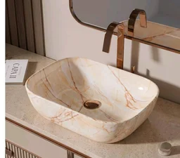 Designer Ceramic Wash Basin For Bathroom | Over Counter Bathroom Basin | Counter Top Bathroom Sink | Wash Basin For Restaurant, Hotel (18 x13 x 5 Inch) (146)