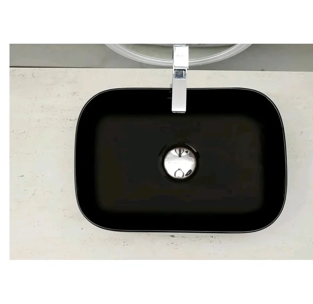 HISRE Bathroom Sink Wash Basin Table Top Wash Basin For Bathroom Over Counter Top Wash Basin For Living Room Washbasin Countertop Tabletop Ceramic Bathroom Kitchen Sink (18 x 13 x 5 Inch) (Style - 6)