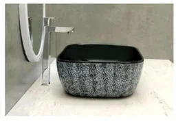 HISRE Bathroom Sink Wash Basin Table Top Wash Basin For Bathroom Over Counter Top Wash Basin For Living Room Washbasin Countertop Tabletop Ceramic Bathroom Kitchen Sink (18 x 13 x 5 Inch) (Style - 2)