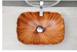 HISRE Bathroom Sink Wash Basin Table Top Wash Basin For Bathroom Over Counter Top Wash Basin For Living Room Washbasin Countertop Tabletop Ceramic Bathroom Kitchen Sink (18 x 13 x 5 Inch) (Style - 4)