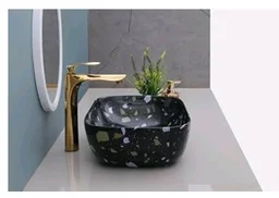 HISRE Bathroom Sink Wash Basin Table Top Wash Basin For Bathroom Over Counter Top Wash Basin For Living Room Washbasin Countertop Tabletop Ceramic Bathroom Kitchen Sink (18 x 13 x 5 Inch) (11)