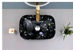 HISRE Bathroom Sink Wash Basin Table Top Wash Basin For Bathroom Over Counter Top Wash Basin For Living Room Washbasin Countertop Tabletop Ceramic Bathroom Kitchen Sink (18 x 13 x 5 Inch) (11)