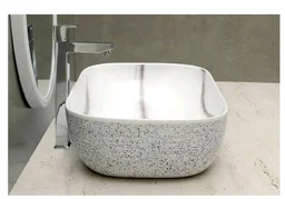 HISRE Bathroom Sink Wash Basin Table Top Wash Basin For Bathroom Over Counter Top Wash Basin For Living Room Washbasin Countertop Tabletop Ceramic Bathroom Kitchen Sink (18 x 13 x 5 Inch) (Style - 9)