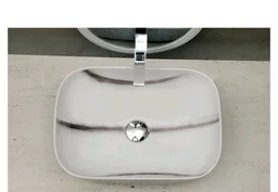 HISRE Bathroom Sink Wash Basin Table Top Wash Basin For Bathroom Over Counter Top Wash Basin For Living Room Washbasin Countertop Tabletop Ceramic Bathroom Kitchen Sink (18 x 13 x 5 Inch) (Style - 9)