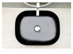 HISRE Bathroom Sink Wash Basin Table Top Wash Basin For Bathroom Over Counter Top Wash Basin For Living Room Washbasin Countertop Tabletop Ceramic Bathroom Kitchen Sink (18 x 13 x 5 Inch) (Style - 8)