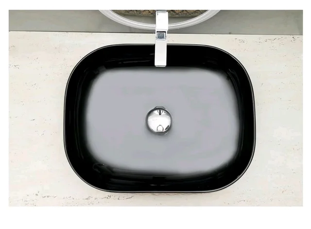 HISRE Bathroom Sink Wash Basin Table Top Wash Basin For Bathroom Over Counter Top Wash Basin For Living Room Washbasin Countertop Tabletop Ceramic Bathroom Kitchen Sink (18 x 13 x 5 Inch) (Style - 8)