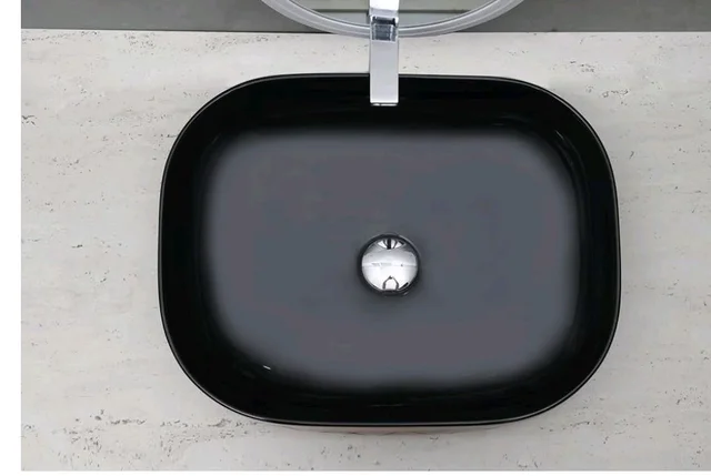 HISRE Bathroom Sink Wash Basin Table Top Wash Basin For Bathroom Over Counter Top Wash Basin For Living Room Washbasin Countertop Tabletop Ceramic Bathroom Kitchen Sink (18 x 13 x 5 Inch) (Style - 10)