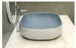 HISRE Bathroom Sink Wash Basin Table Top Wash Basin For Bathroom Over Counter Top Wash Basin For Living Room Washbasin Countertop Tabletop Ceramic Bathroom Kitchen Sink (18 x 13 x 5 Inch) (Style - 7)