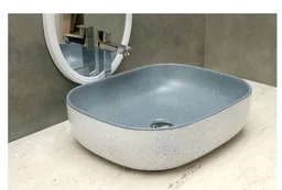 HISRE Bathroom Sink Wash Basin Table Top Wash Basin For Bathroom Over Counter Top Wash Basin For Living Room Washbasin Countertop Tabletop Ceramic Bathroom Kitchen Sink (18 x 13 x 5 Inch) (Style - 7)