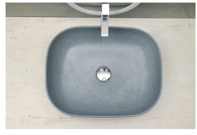 HISRE Bathroom Sink Wash Basin Table Top Wash Basin For Bathroom Over Counter Top Wash Basin For Living Room Washbasin Countertop Tabletop Ceramic Bathroom Kitchen Sink (18 x 13 x 5 Inch) (Style - 7)