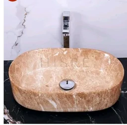 HISRE Table Top Wash Basin For Bathroom | Over Counter Top Wash Basin For Living Room | Washbasin Countertop | Tabletop Ceramic Bathroom Kitchen Sink (20 x 13 x 5.5 Inch) (SKTB1303)