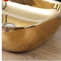 HISRE Table Top Wash Basin For Bathroom | Over Counter Top Wash Basin For Living Room | Washbasin Countertop | Tabletop Ceramic Bathroom Kitchen Sink (18 x 14 x 5.5 Inch) (SKTHI2306)