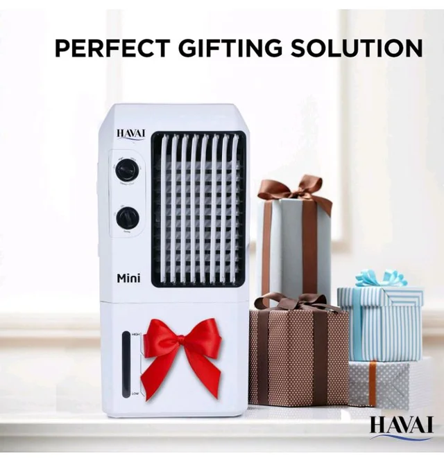 Havai Mini Table Cooler, White, 9 Litre Tank Capacity
Portable Cooler Vertical Blower, Single Person Use, Ice Box, 2 Feet Air Throw, 3 Speed Control, 1 Year Warrant