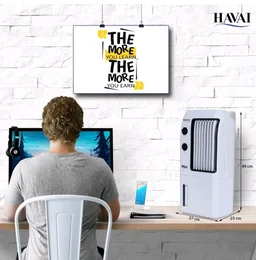Havai Mini Table Cooler, White, 9 Litre Tank Capacity
Portable Cooler Vertical Blower, Single Person Use, Ice Box, 2 Feet Air Throw, 3 Speed Control, 1 Year Warrant