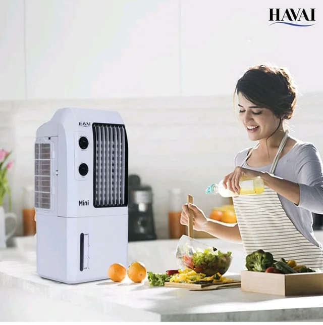 Havai Mini Table Cooler, White, 9 Litre Tank Capacity
Portable Cooler Vertical Blower, Single Person Use, Ice Box, 2 Feet Air Throw, 3 Speed Control, 1 Year Warrant