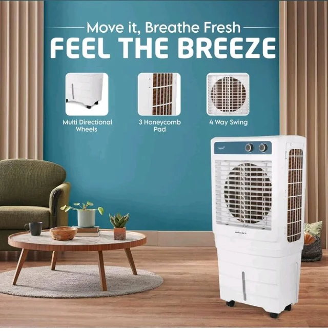Livpure Aerofrost Neo 70L Desert Air Cooler, White, Adjustable Speed, Ice Chamber, 5 Castor Wheels, Water Level Indicator, Works on Inverter