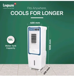 Livpure Magnakool Tower 36L Air Cooler|High Speed Air Delivery|188 Sq.Ft. Large Area Coverage|Ice Chamber|High Density Honeycomb Pads|Inverter Compatible|2Yrs Motor Warranty,1 Yr Comprehensive(White)