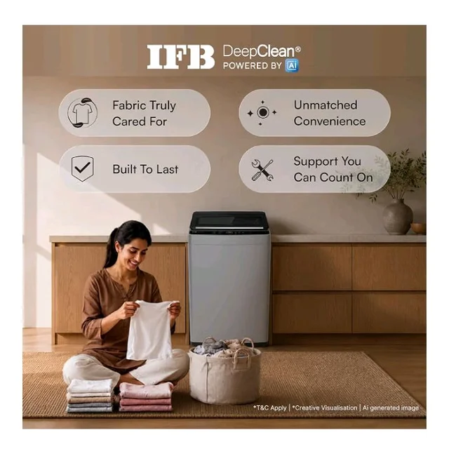 IFB 6.5 Kg 5 Star with Deep Clean® Technology, AI Powered, Fully Automatic Top Load Washing Machine (TL650MG1, ActivMix, Aqua Energie, Med Grey)