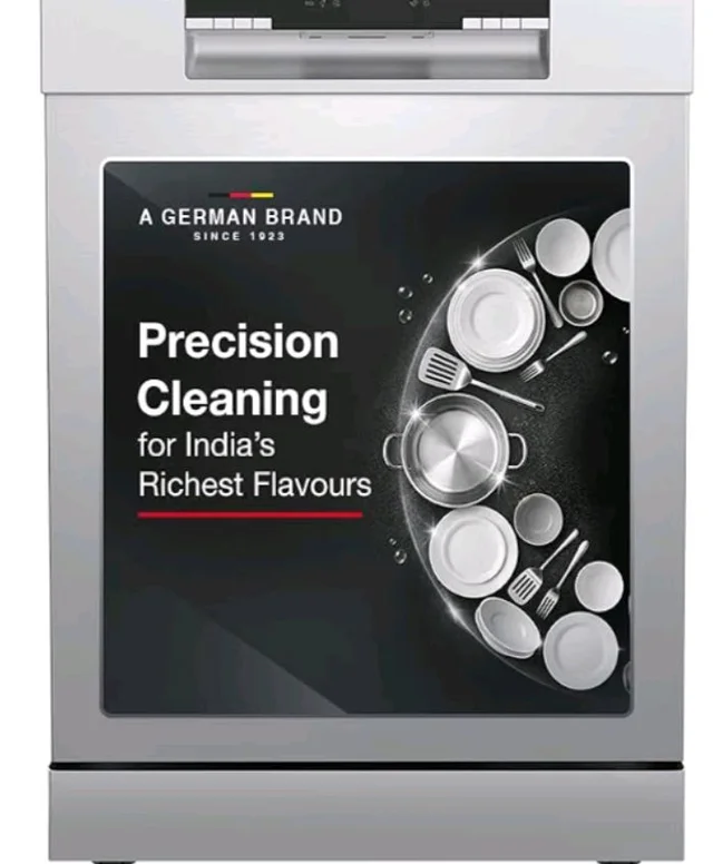 Hafele Aqua Chrome Dishwasher |13 Place Settings |Upto 70 Utensils |Designed for Indian Kitchens |Free-Standing |Hygienic & High-Performance Cleaning |Premium Stainless Steel Finish |5-Year Warranty