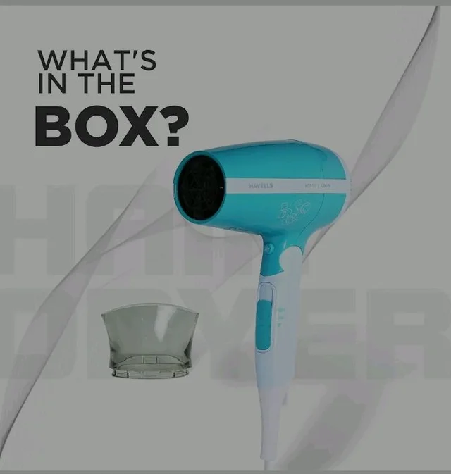 Havells HD3151 1200 W Foldable Hair Dryer; 3 Heat (Hot/Cool/Warm) Settings Including Cool Shot Button; Heat Balance Technology, Turquoise